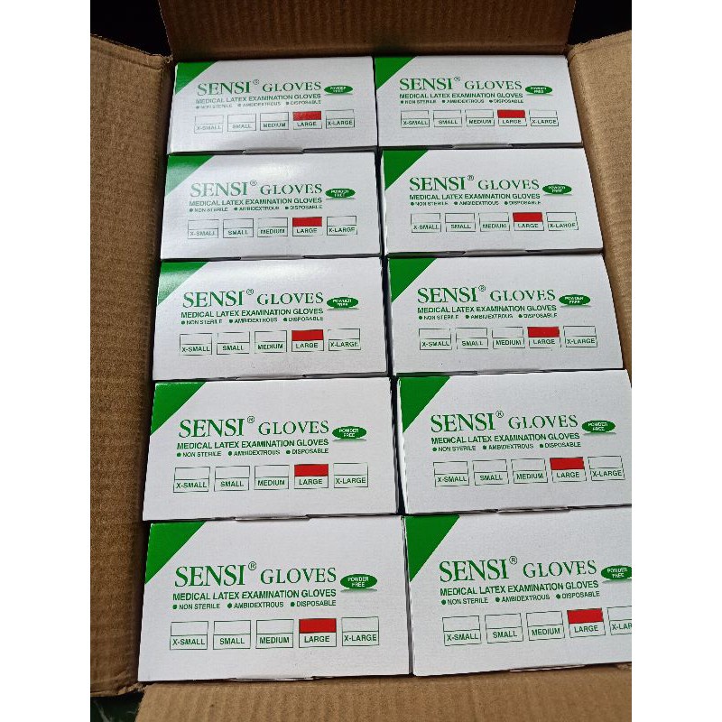 Sarung Tangan Sensi Latex Powder Free / Sensi Gloves Medical Latex Powder Free/ Handscoon Medis Sensi isi 100's