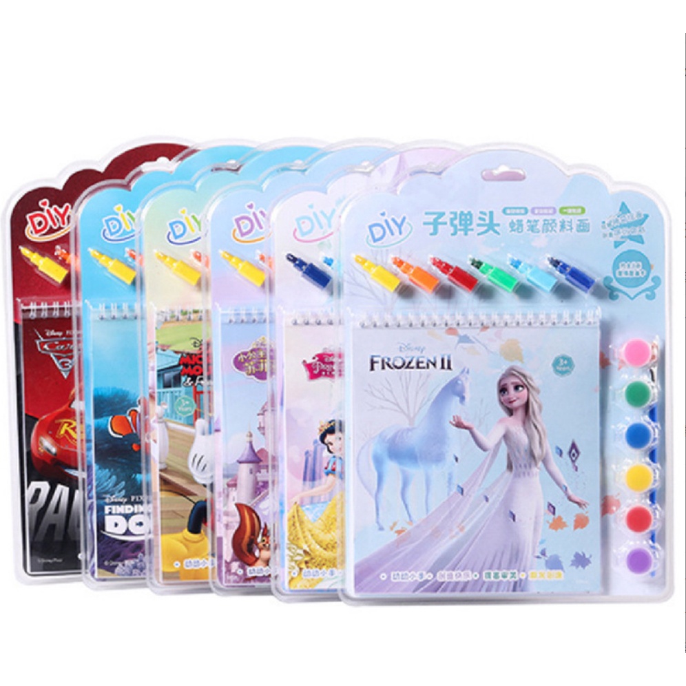

Mainan Edukasi Anak Buku gambar anak, Buku mewarnai Set cat air dan crayon LJBABYCOLLECTION