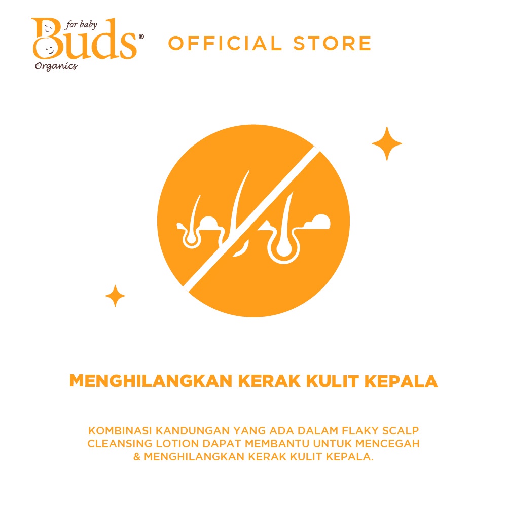 Buds Organics Flaky Scalp Cleansing Lotion - Perawatan Kerak Kulit Kepala Bayi dan Anak