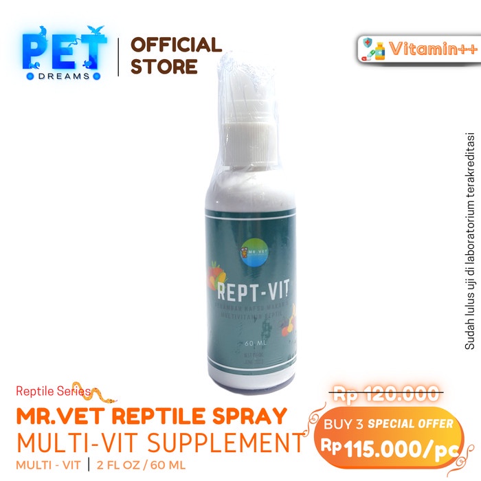 PROMO MR VET MULTI VITAMIN REPTIL PENAMBAH NAFSU MAKAN REPTILE SULCATA