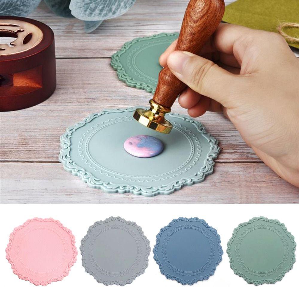 Solighter 4pcs Sealing Wax Demold Board Brithday Party Paint Backing Untuk Pernikahan Bantalan Stempel Lilin Lembut