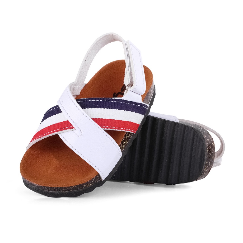 Sandal Anak Unisex Usia 1 2 Tahun Model Tali Silang Ringan CHBS Putih