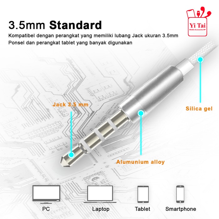 - BD HEADSET YITHAI Y23 POWERFULL BASS / HANDSFREE JACK 3.5MM Y23 - BD