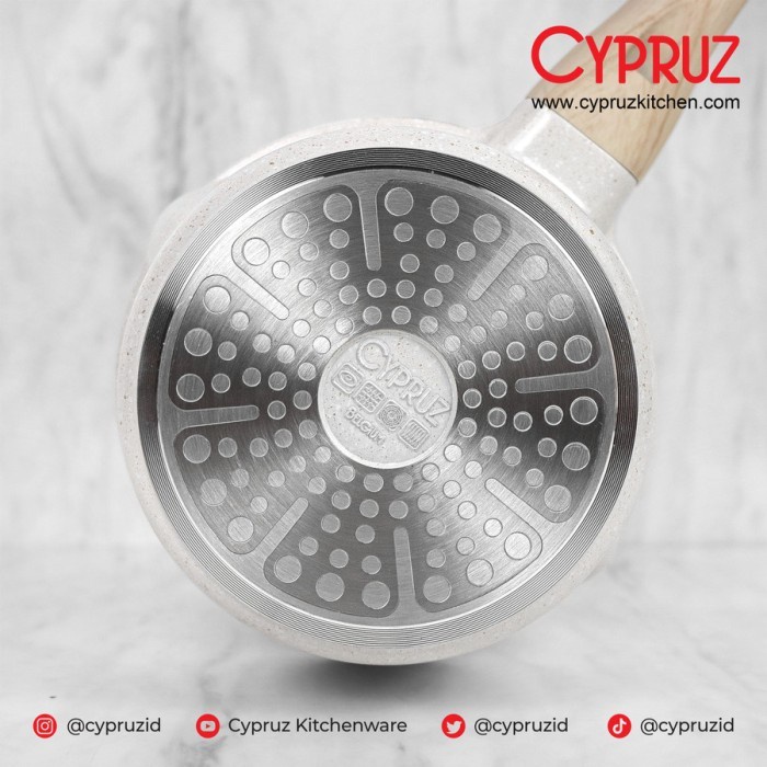 Cypruz SN 0332 White Granite Die Cast Sauce Pan 18cm