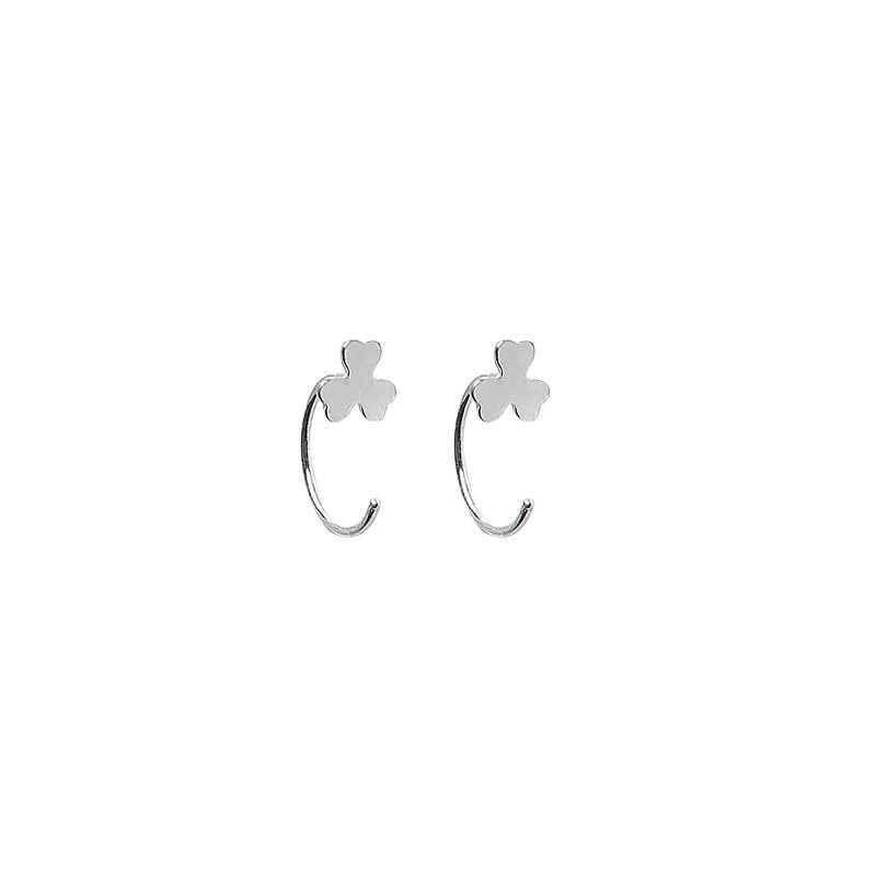 1 Pasang Anting Klip Tulang Telinga Desain Butterfly Daisy Clover Bulan Bintang Bahan S925 Silver Anti Alergi Untuk Wanita