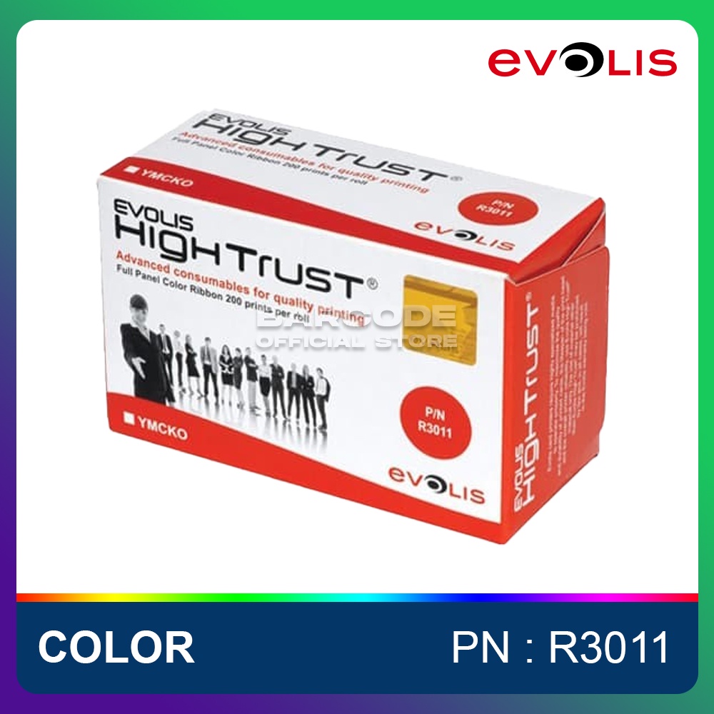 RIBBON EVOLIS PEBBLE4 - DUALYS3 - COLOR YMCKO 200 SISI | PN : R3011
