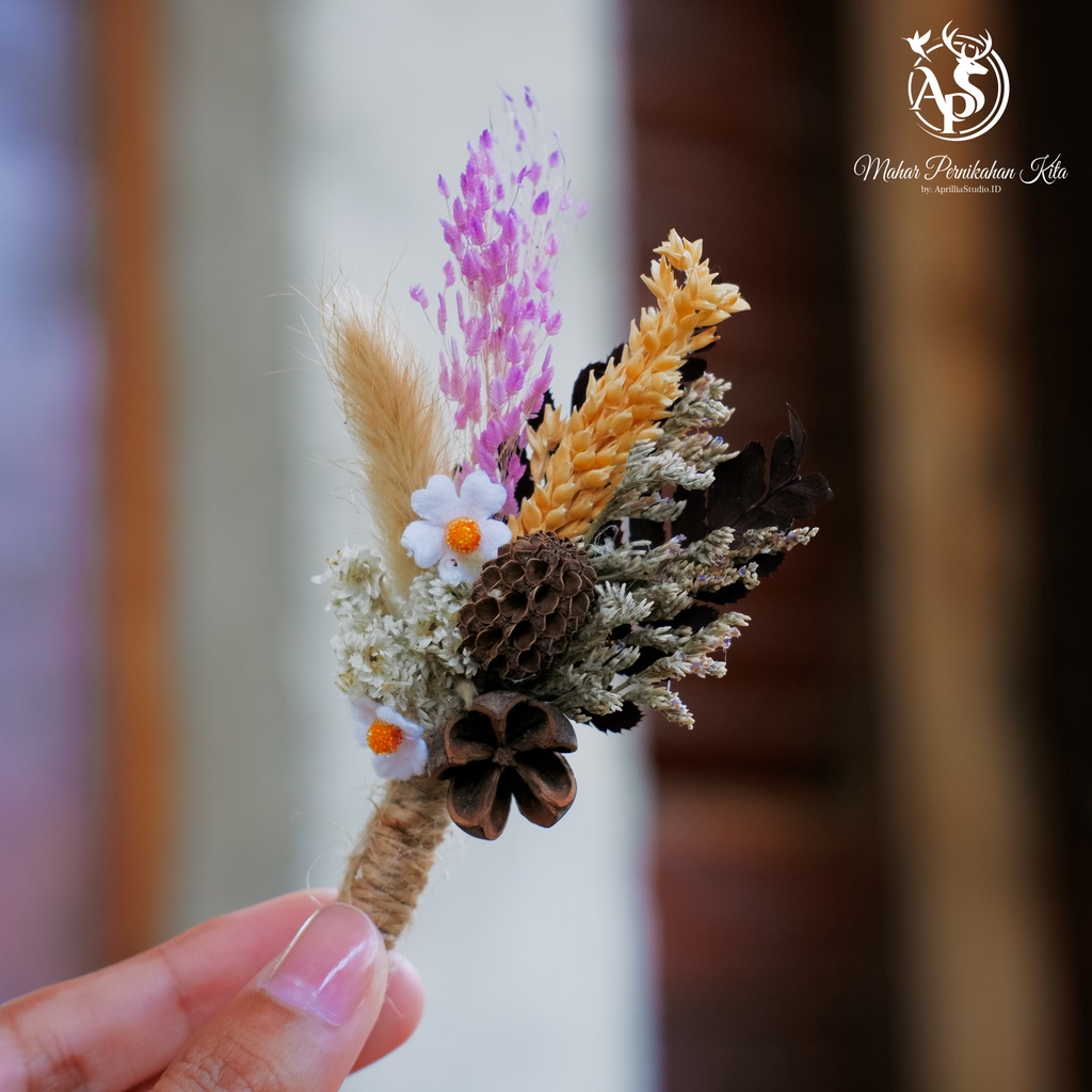 CORSAGE BUNGA JAS PENGANTIN PINK