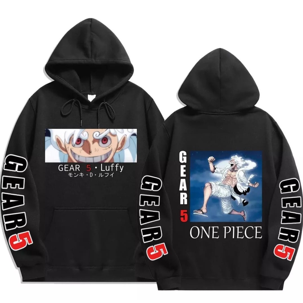 Jumper Hoodie Sweater Pria Anime GEAR 5 LUTFY Anime Jepang Trafalgar Law Sweater Hoodie Anime One piece M-XXL