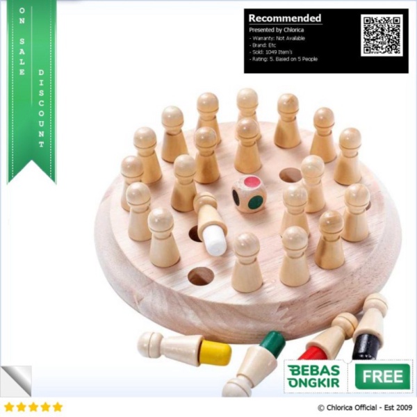 

Dijual JKLMOON Board Game Mainan Anak Memory Match Color Stick - GGS-005 - Wood Etc Murah