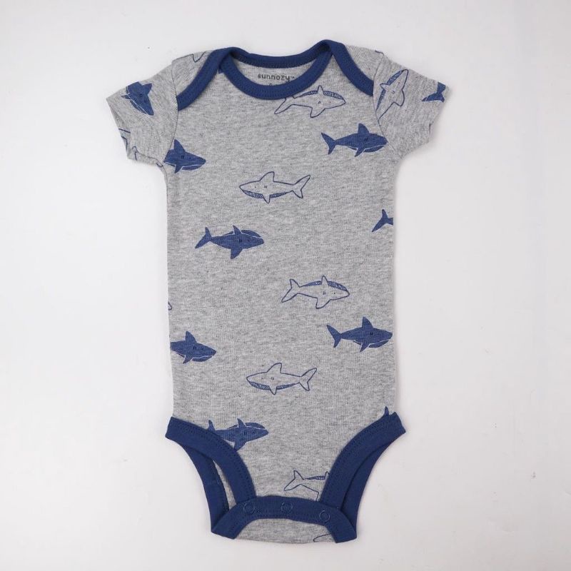 BABY K2 - Baby Bodysuit Isi 5 Pcs Motif Hapiness Shark