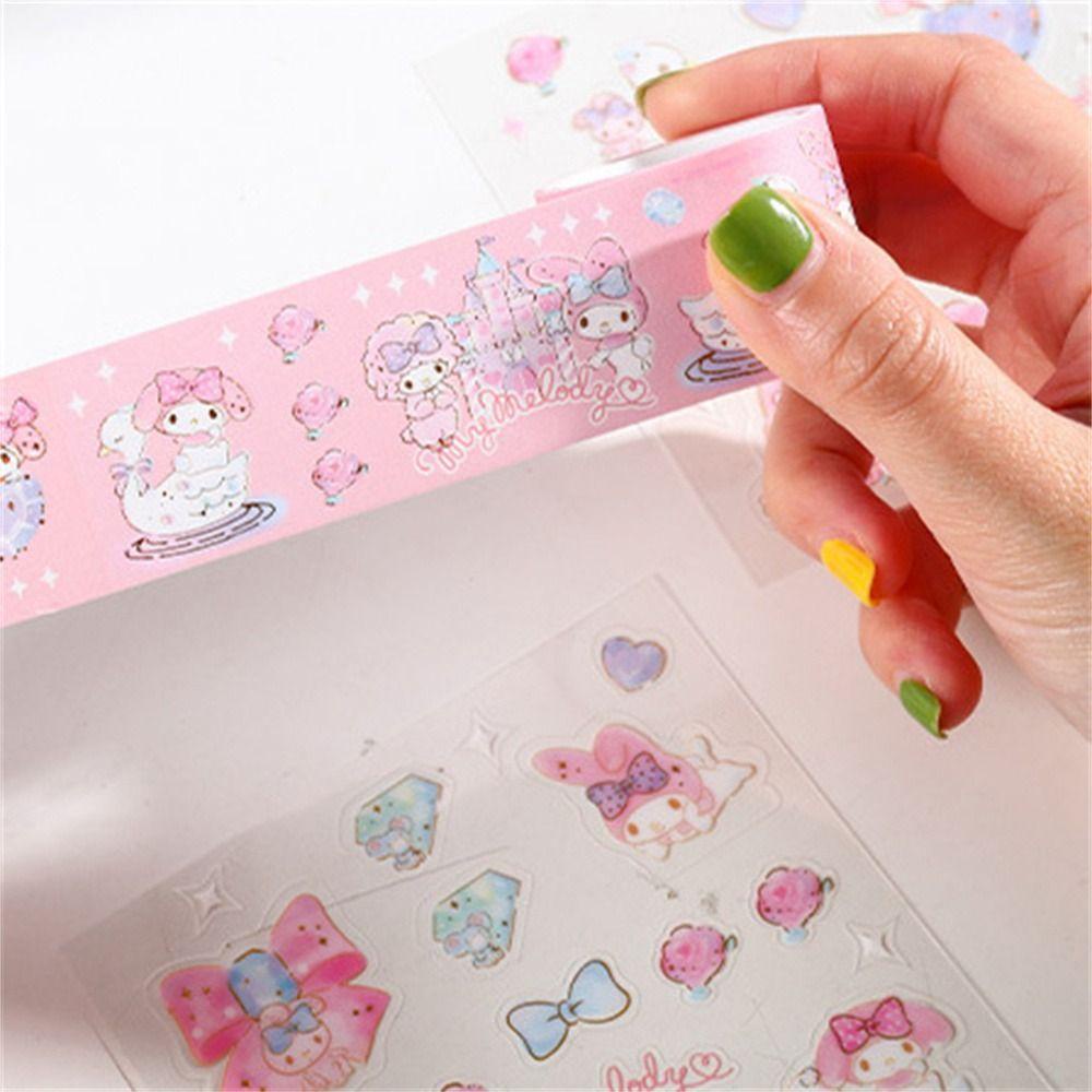 LANFY Kaset Kantor Perlengkapan Sekolah Office Home Kuromi Paper Stiker Stiker Untuk Hadiah Kado Dekorasi Tape Stiker