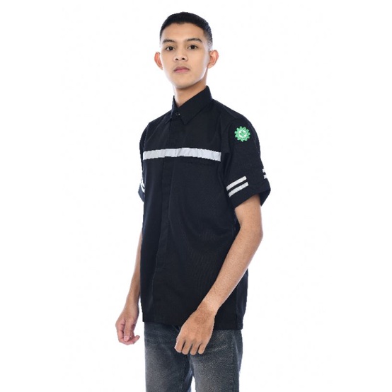 Atasan wearpack tangan pendek/kemeja safety bisa tambah bordir/seragam kerja kantor murah/baju karyawan tambang lapangan