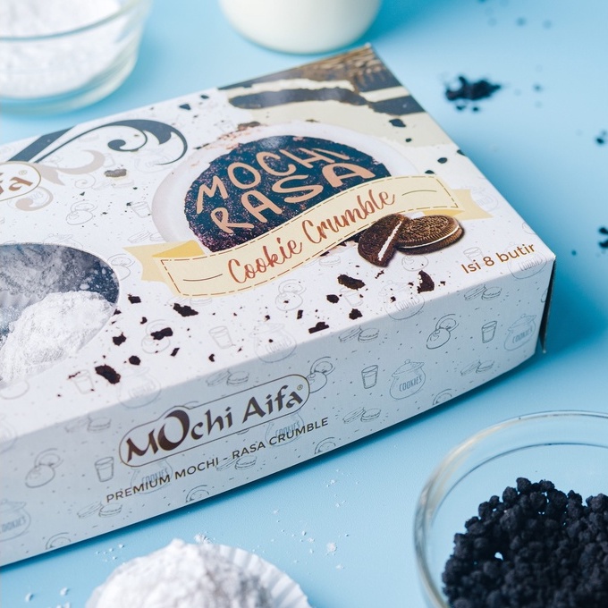 

Mochi Aifa Rasa Cookie Crumble di balut sagu