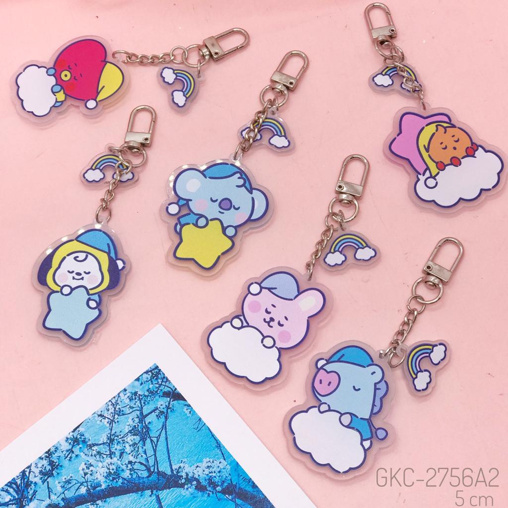 ganci gantungan kunci akrilik 2 sisi karakter kpop icon chimmy-mang-koya-tata dkk import good qualit