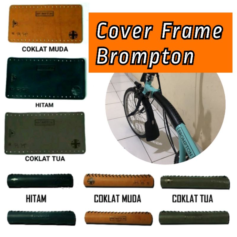 Aksesoris cover frame sepeda lipat brompton (Kulit Italic)