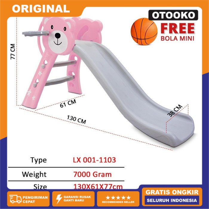 Mainan Perosotan Prosotan Playground Kid Slide Anak Balita Molion - M PANDA PINK