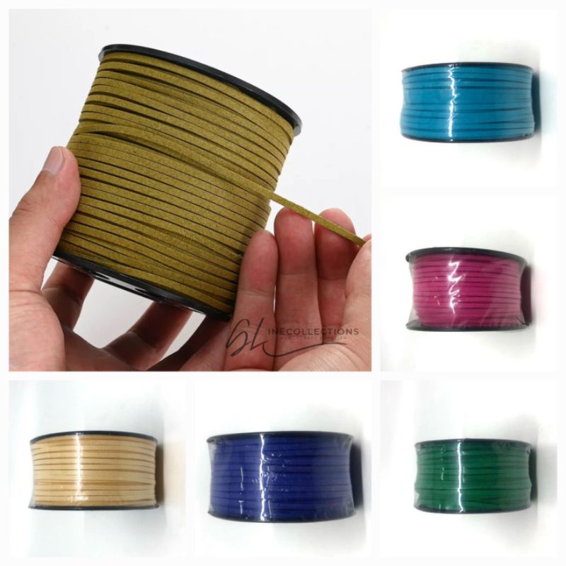 

50 Yard/Roll Tali Suede | Tali Beludru | Tali Kulit Velvet DIY Gelang Kalung Bahan Craft