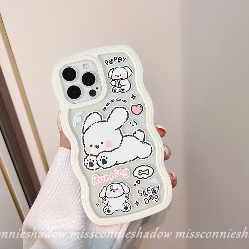 Casing for Redmi A1 A1+ 10 9A 9T 10A 9 9C NFC 11T Redmi Note 11 11Pro+ 10 11s 10s 8 10 Pro Max Plus Note9 Note8 Cartoon Cute Running Pochacco Lovely Puppy Wavy Edge Soft TPU Cover