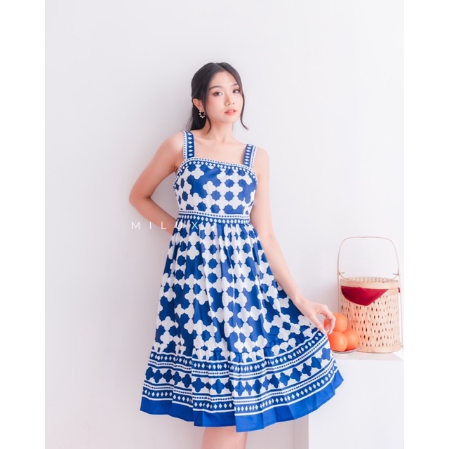 LONG DRESS WANITA TERUSAN IMPORT TRIBAL MOTIF MX562