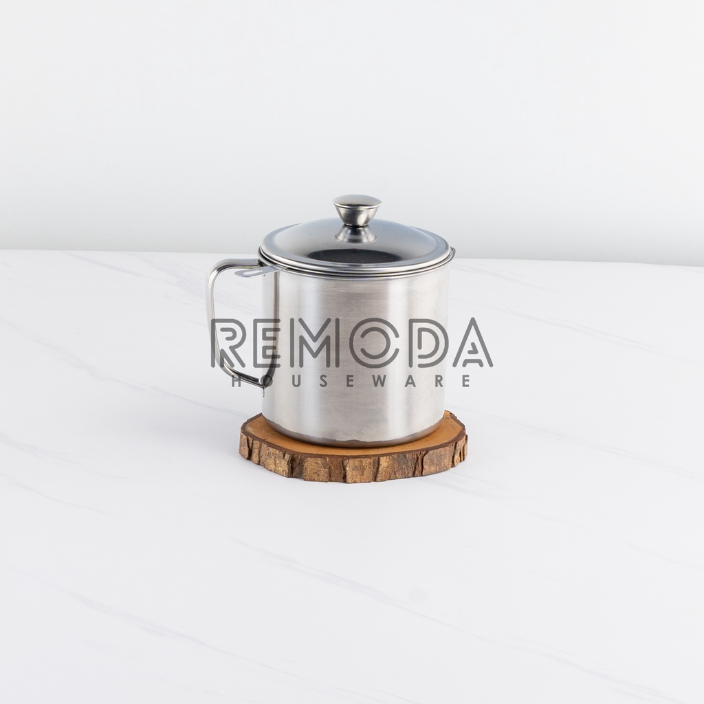 [Agogo] Mug Minyak (Oil Pot) Stainless Steel 1,3Liter Tempat Saringan Minyak Bekas Goreng