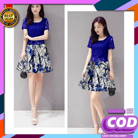Dres Pendek Seksi Wanita Korea Style Gaun Natal Kristen Tunik Kekinian Dress Kondangan Import Elegan