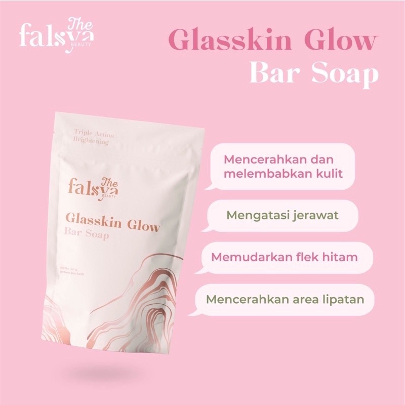 READY ! SABUN THE FALSYA BEAUTY GLASSKIN GLOW BAR SOAP BPOM BY FALSYA BEAUTE SABUN PEMUTIH BADAN PENCERAH KULIT TUBUH