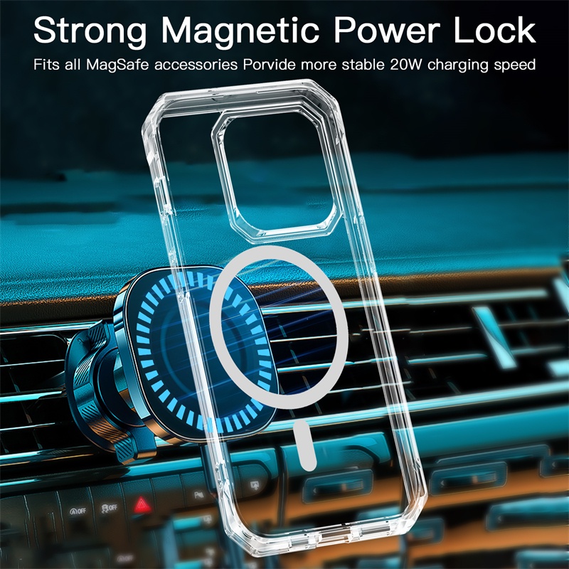 Case Magnetik Transparan Shockproof Untuk IPhone 14 Pro Max 14 Plus