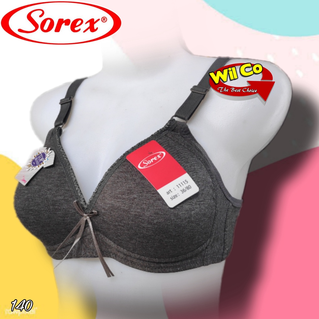 K140 - BRA/BH WANITA SOREX TANPA KAWAT BUSA TIPIS DUA PENGAIT SIZE 36 - 42 EXTRA COMFORT