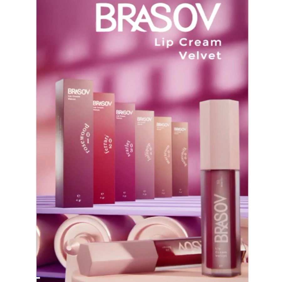 [ Buy 1 Get 1 Bioaqua Masker] Brasov Lipcream Velvet