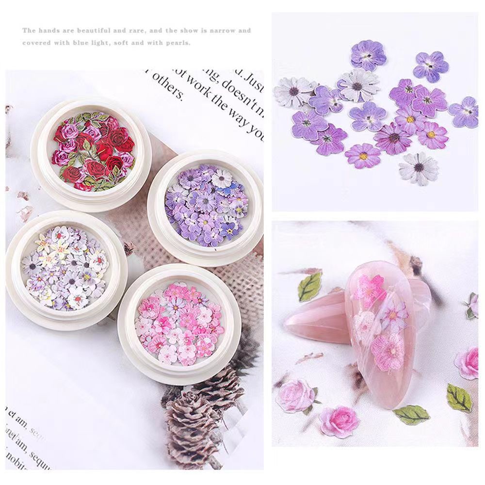Dekorasi Rose Daisy Flower 3D Ultra Thin Nailart / Dekorasi Nailart 3D Flower Thin Paper / Dekorasi Charm NailArt Bunga Instant