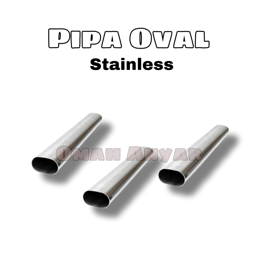 Gantungan Baju Pipa Oval Chrome  SS Merk Huben Panjang 3 Meter