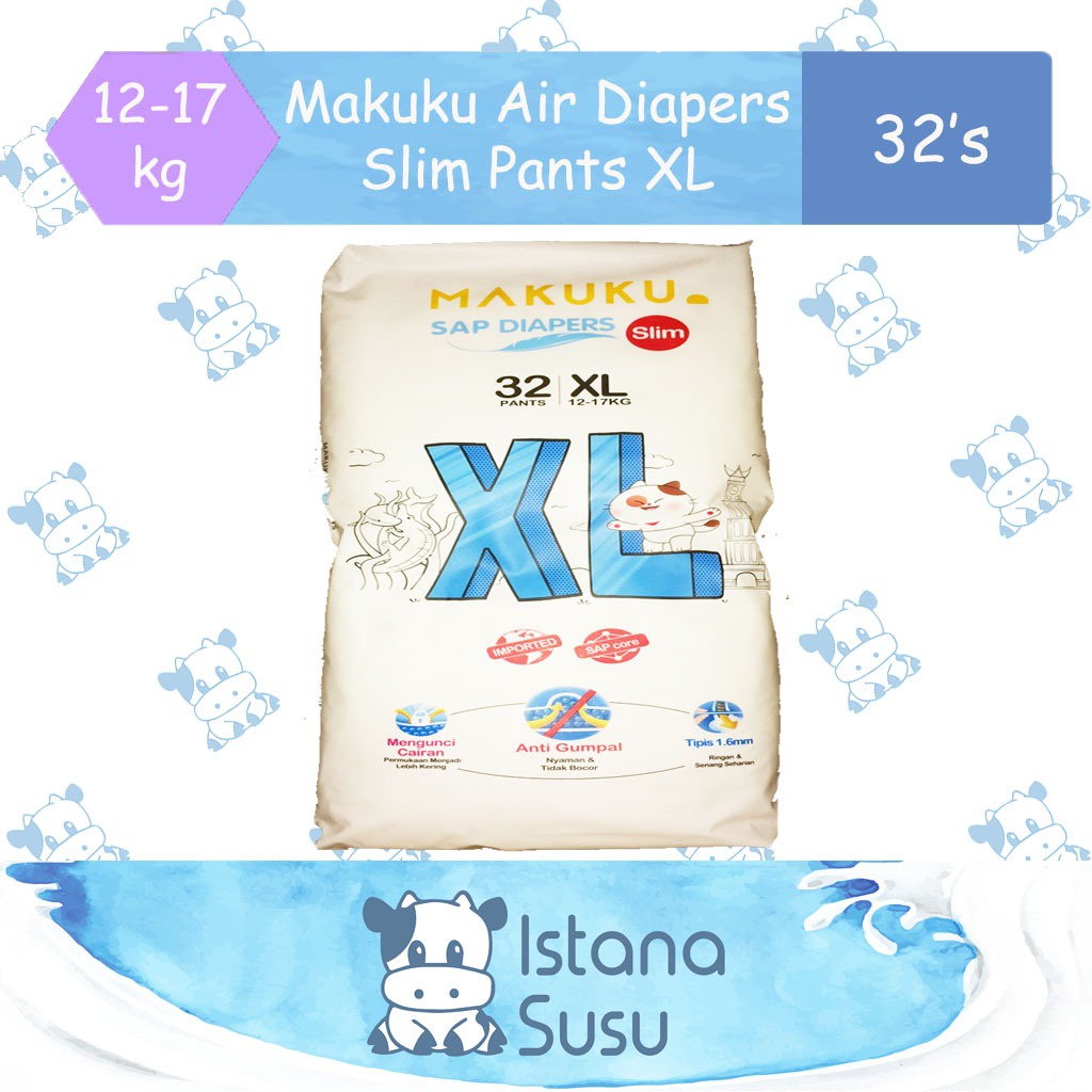 Makuku SAP Diapers Slim Pants Ukuran Sedang NB / S / M / L / XL / XXL