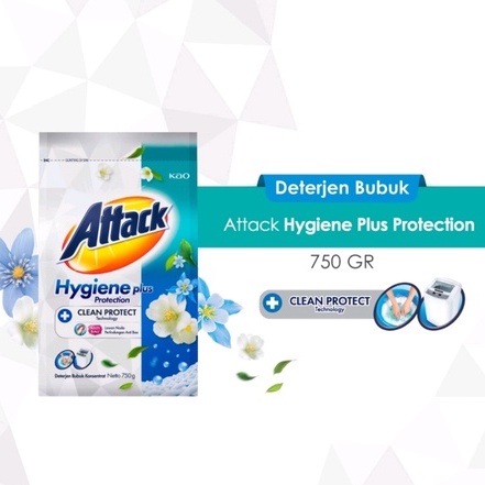 Attack bubuk deterjen 750 gr (1pcs) sabun Hygiene Violet perfume +softener (no.120)