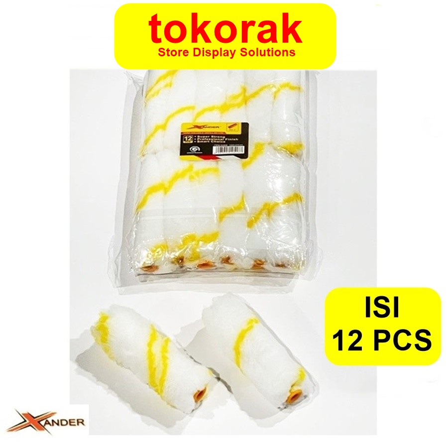 KENMASTER ISI BULU KUAS ROLL KAPAL 4 INCH XANDER 12 PCS - REFILL KUAS CAT ROLLER