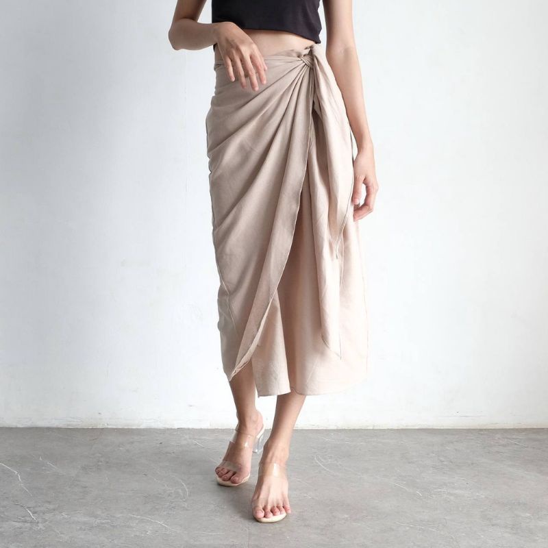 Kayra Wrap Skirt Rok Lilit Instan Cotton Casual