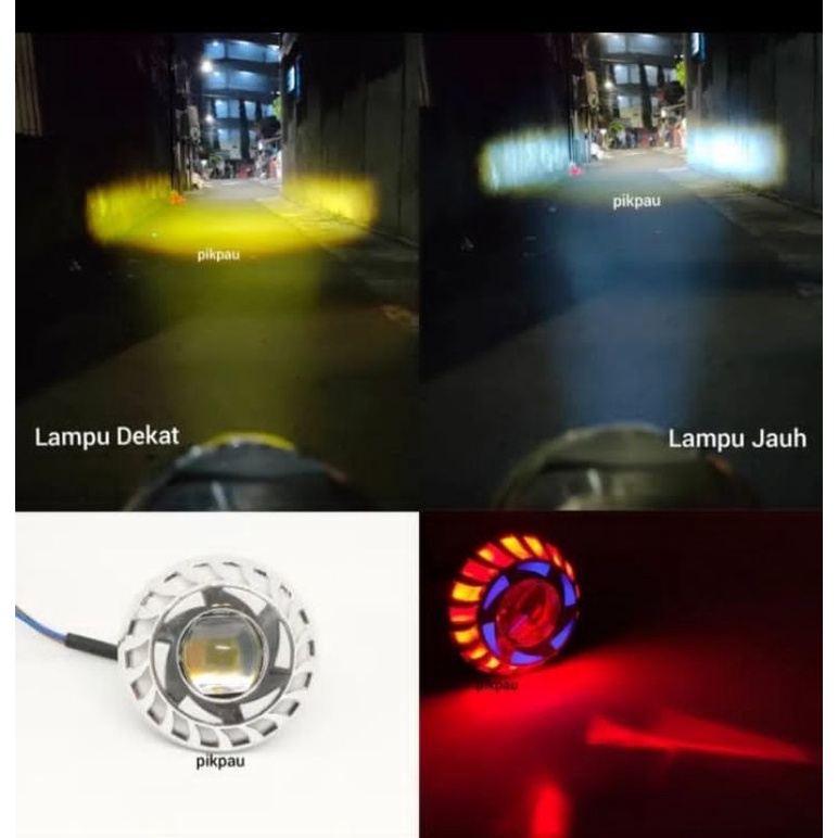 Lampu Projie Mini Laser 2.5 Inchi LED High Low Red Blue Red 12 Volt 20 Watt Kualitas Terbaik