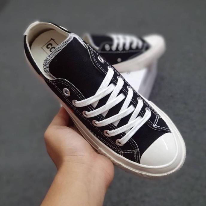 Original Cdg Grade Sepatu Play Black Love White Converse Sol Low Gloss Nge7F3Q0Sv