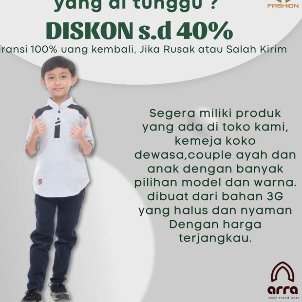 baju koko anak baju koko anak laki laki cowok baju koko anak - Hitam, XL