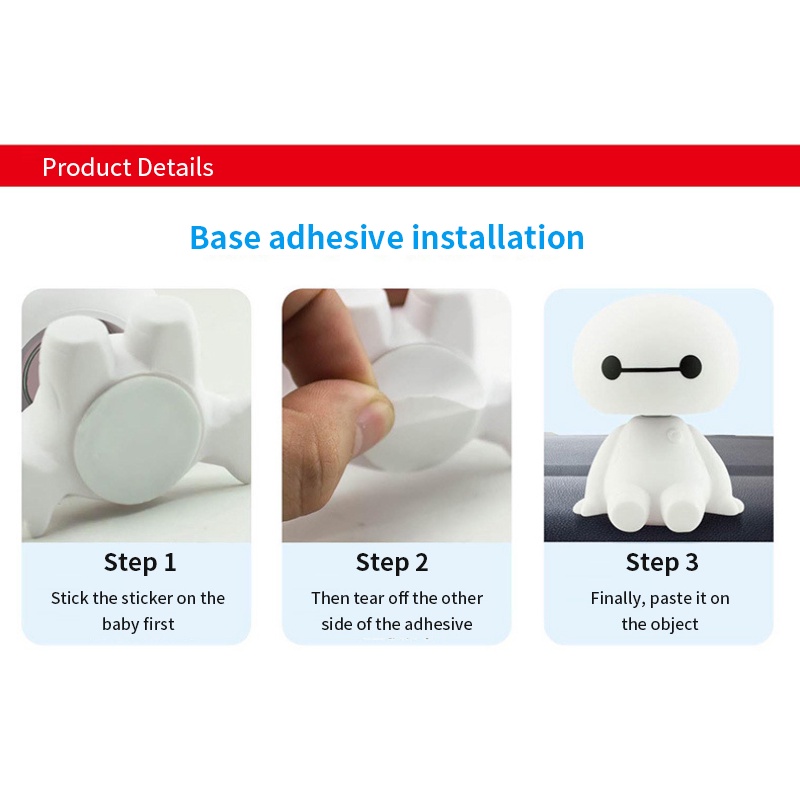 ღ 2 Buah Shake Head Doll Resin Musim Semi Boneka Robot Pahlawan Besar Gemetar Mainan Lucu Kartun Mainan Mobil Supplies