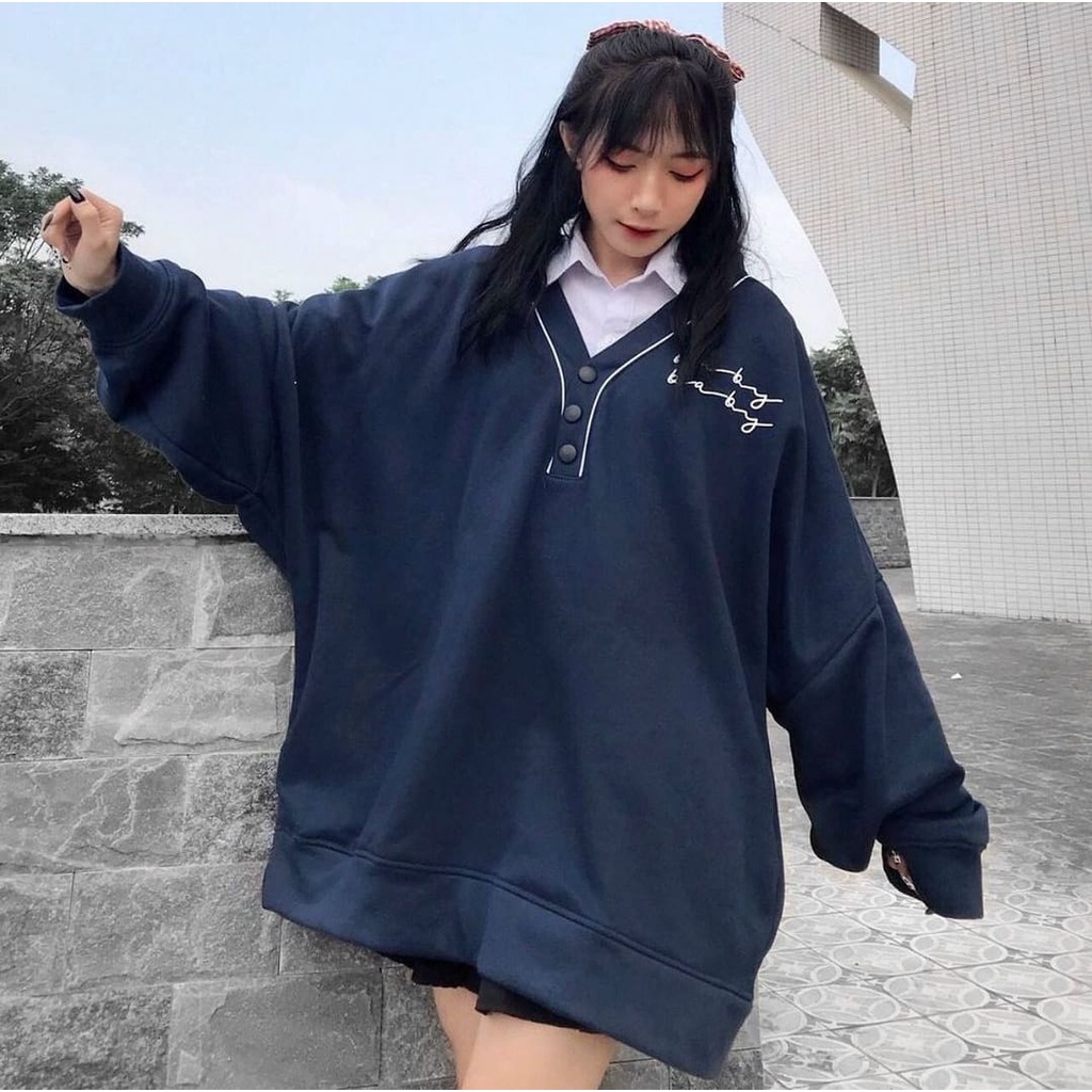 SWEATER OVERSIZE / BABY KOREAN OVERSIZE SWEATER WANITA KOREA / CREWNECK WANITA