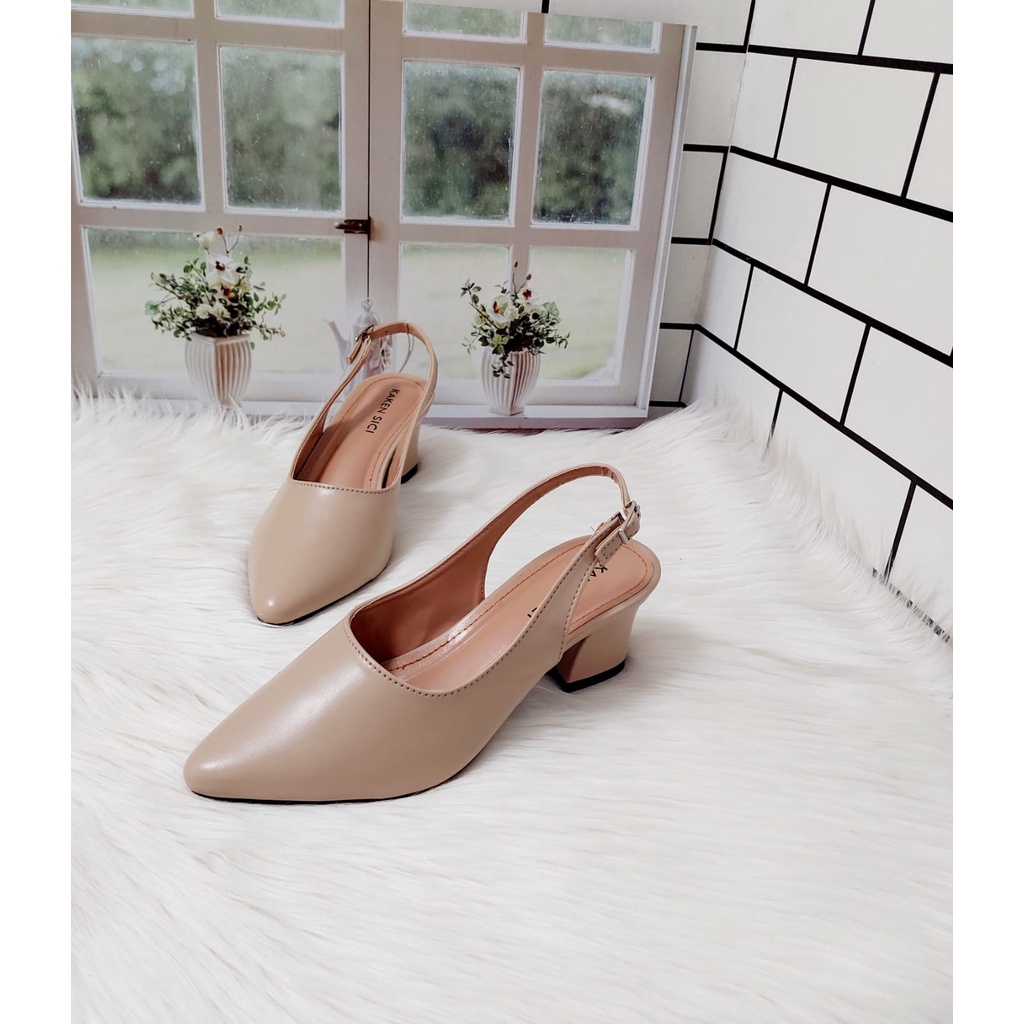 PRODUK BARU SEPATU  PANTOPEL WANITA HAK TAHU WANITA 5CM YD019