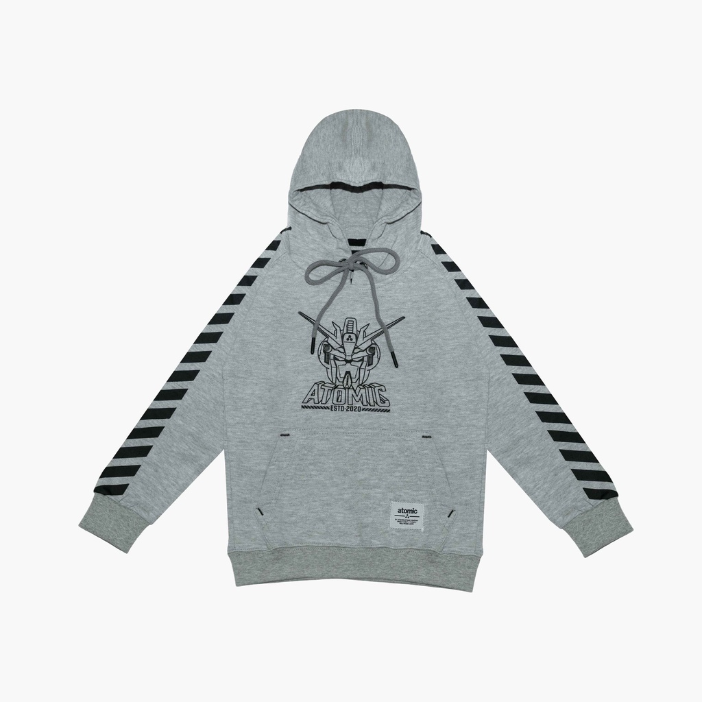 Atomic Kiddz Jaket Sweater Hoodie Anak Laki Perempuan - Proto Abu Misty Bahan Tebal