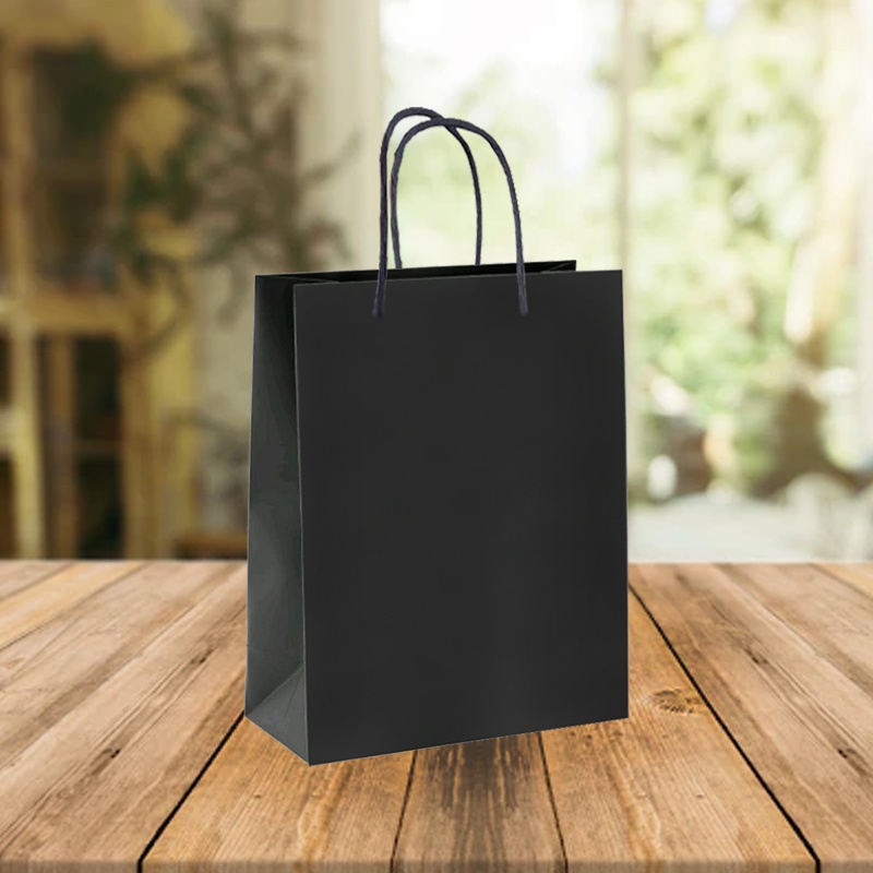 

Paperbag Hitam 20x10x25 POLOS / Paperbag Polos Hitam / Paperbag Hitam / Tas Kertas / Paperbag Sablon Custom