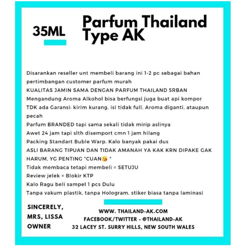 PARFUM THAILAND 35ML TYPE AK