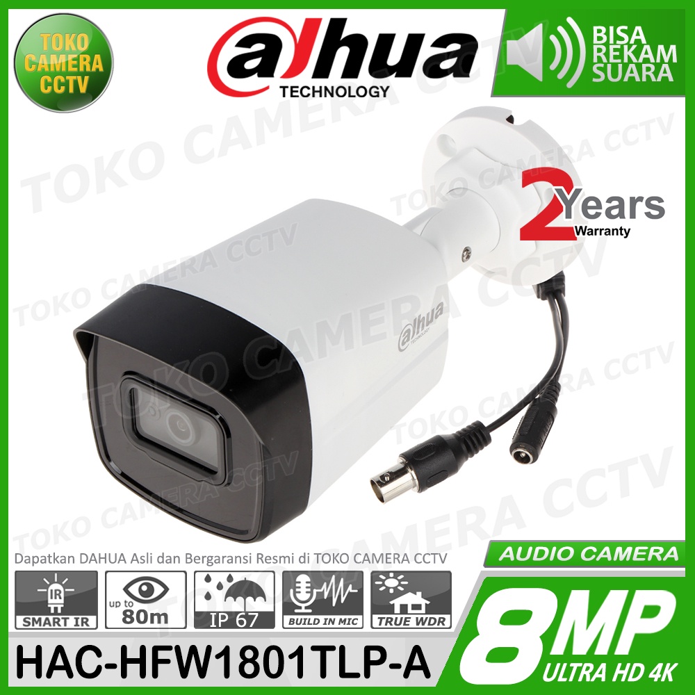 PAKET CCTV DAHUA 8MP AUDIO 4 CHANNEL 3 KAMERA