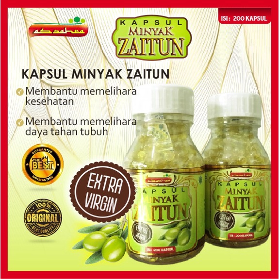 Kapsul Zaitun Extra Virgin as Zahra/Kapsul minyak zaitun/Kapsul zaitun  isi 200kapsul