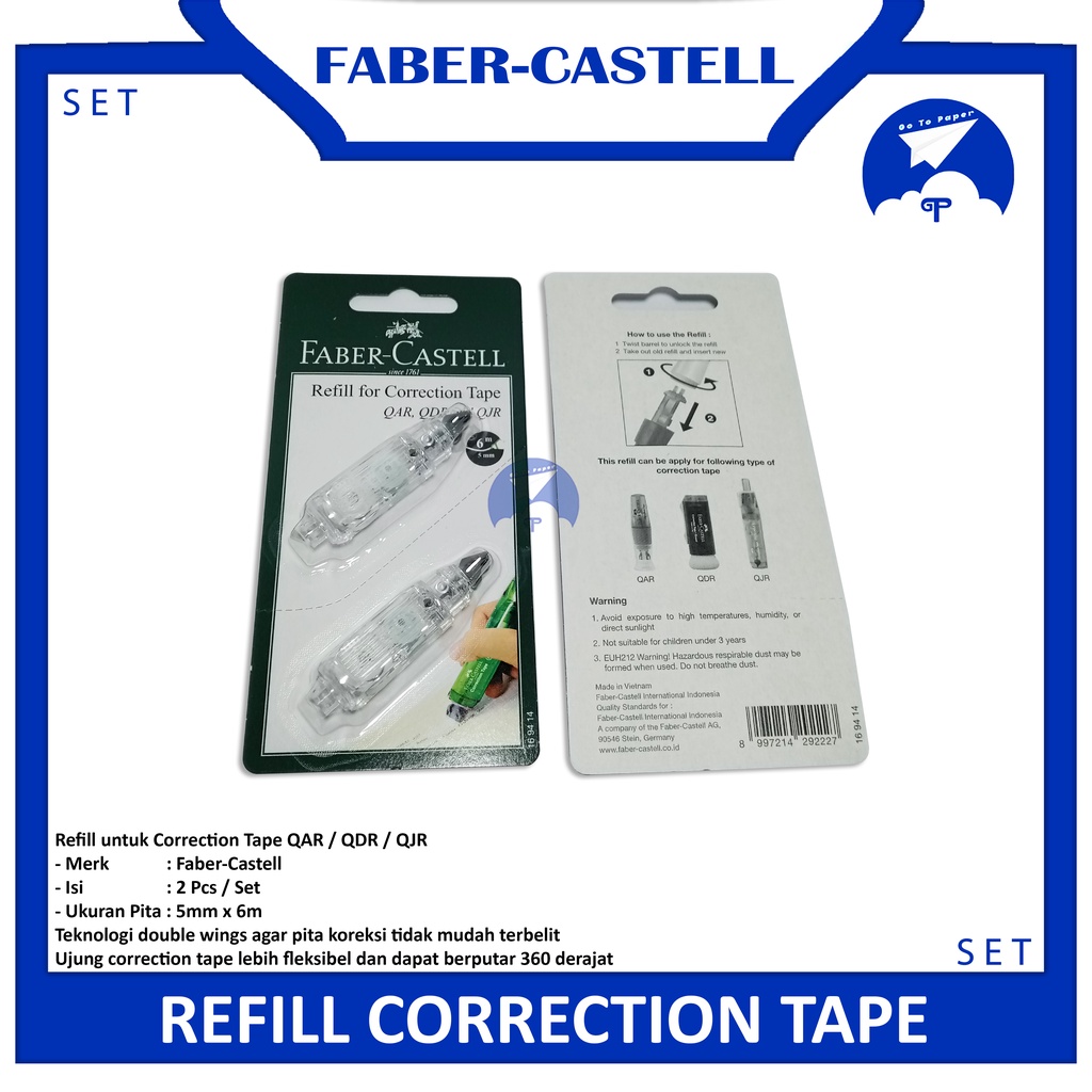 

FABER-CASTELL - Refill Correction Tape SET 2 FOR QAR, QDR / QJR -Set