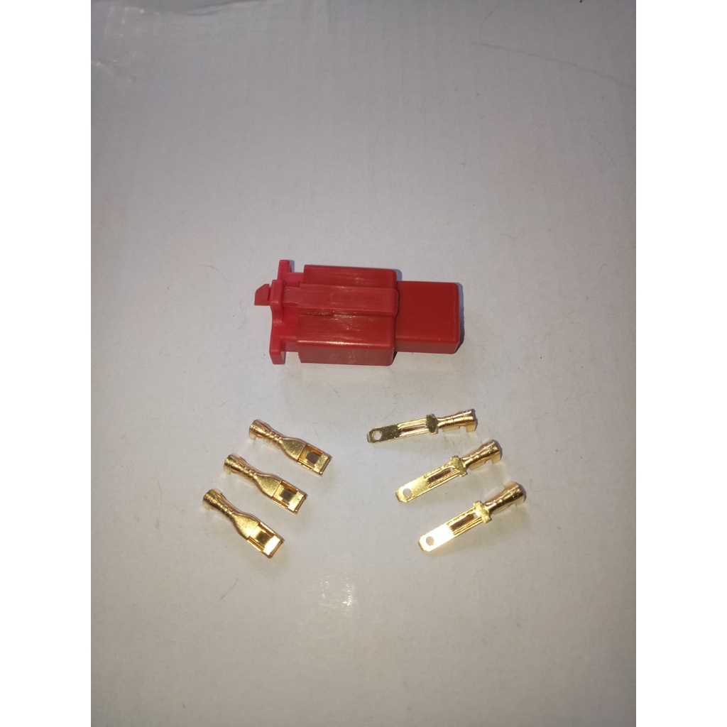 SOKET KABEL 3 PIN SKUN KECIL MERAH / SOCKET KABEL 3 PIN SKUN KECIL / KONEKTOR