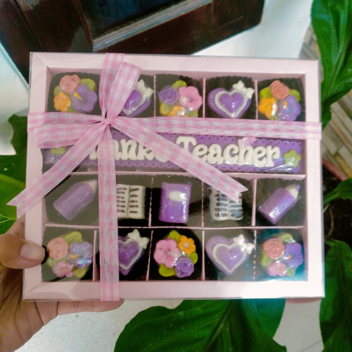 

(COD) coklat ucapan kado hari guru hampers coklat / thanks teacher - Ungu