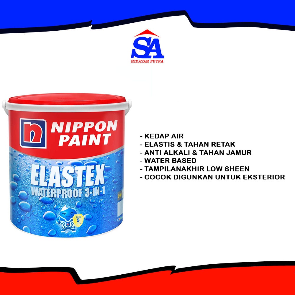 Jual Cat Nippon Paint Elastex Waterproof 4kg Ready Semua Warna / Cat ...